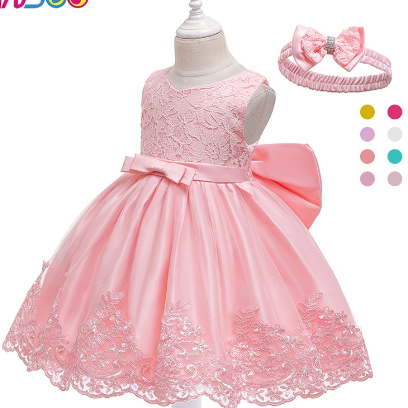 ANSOO NOVÝ Design Girl \\'s Princess Dress Bow Krajka Baby bez rukávů pro svatební párty