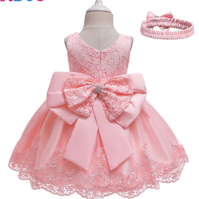 ANSOO NOVÝ Design Girl \\'s Princess Dress Bow Krajka Baby bez rukávů pro svatební párty