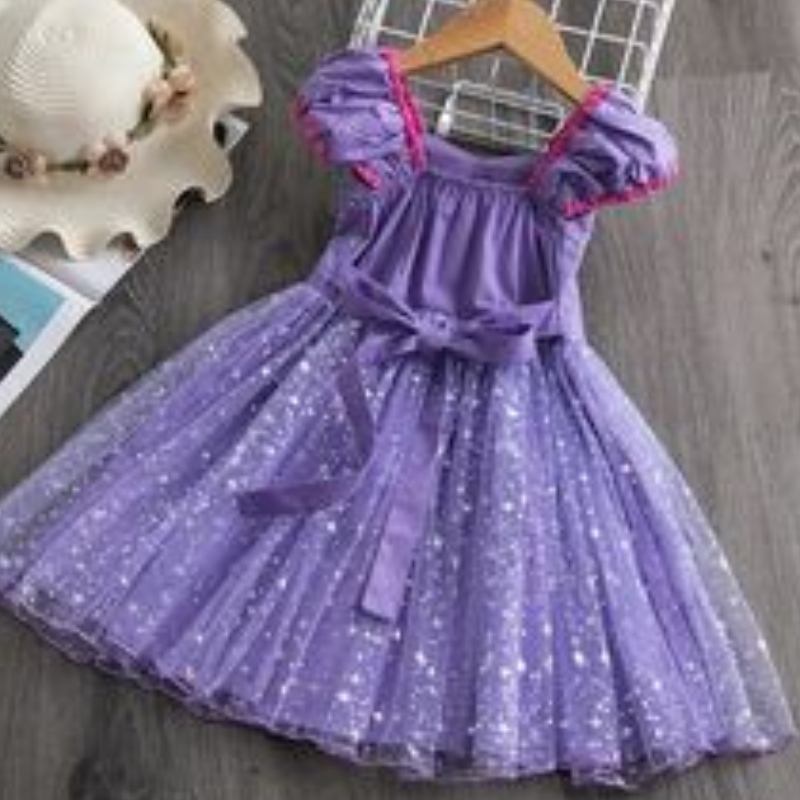 Dívky Sophia Rapunzel Princess šatynačechrané fialové šaty