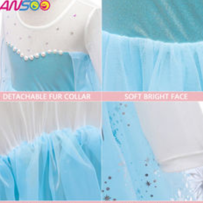 ANSOO 2022 Dívky Elsa Princess šaty kostýmy pronarozeninovou párty oblékají fantastický halloween cosplay kostým