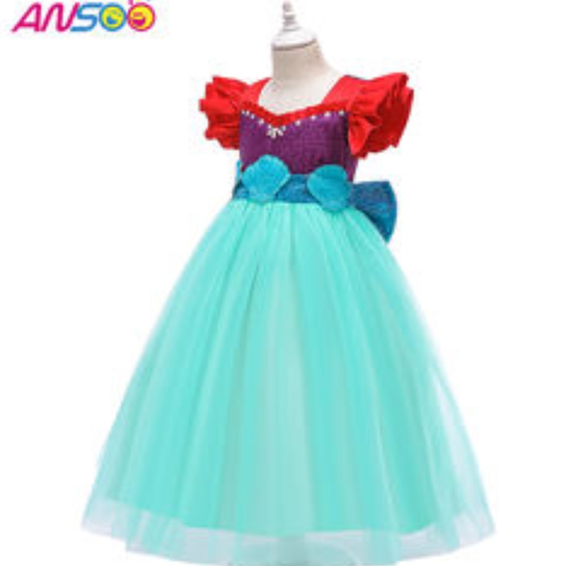 ANSOO 2021 OEM/ODM Girl Mermaint šatynarozeninové svatební párty oblečení Flower Girl Princess šaty