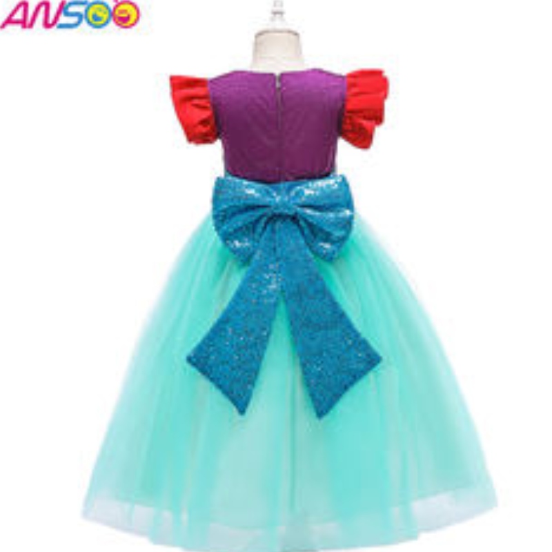 ANSOO 2021 OEM/ODM Girl Mermaint šatynarozeninové svatební párty oblečení Flower Girl Princess šaty