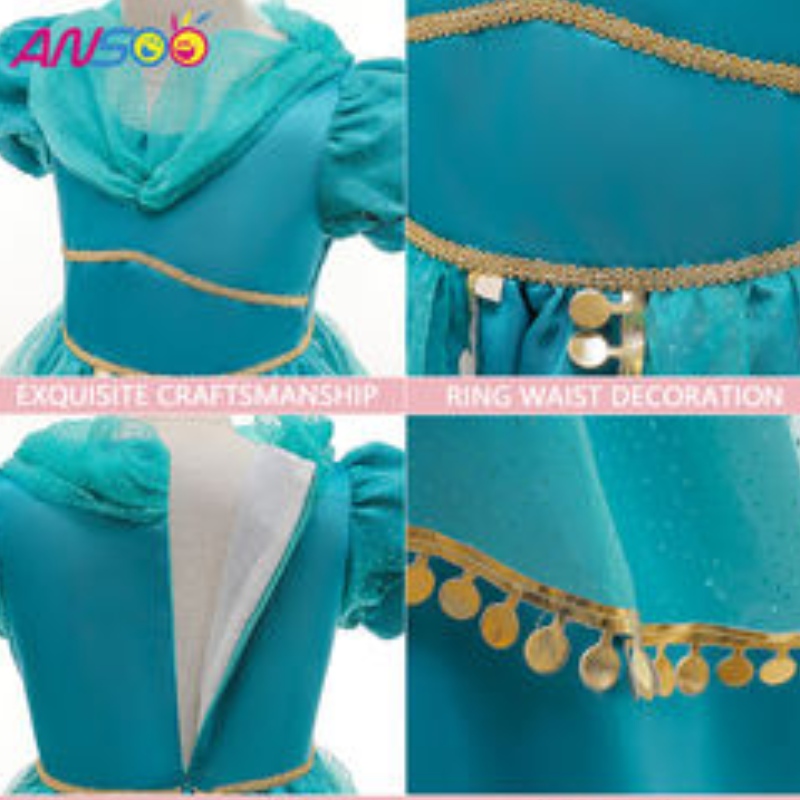 ANSOO FANCY KIDS DRESS NOVÉ PŘÍRUČENÍ KRAJINY PŘEDMĚTY Dívka Hvězda Hvězda Patterns Prvnínarozeniny Perské princezna šaty