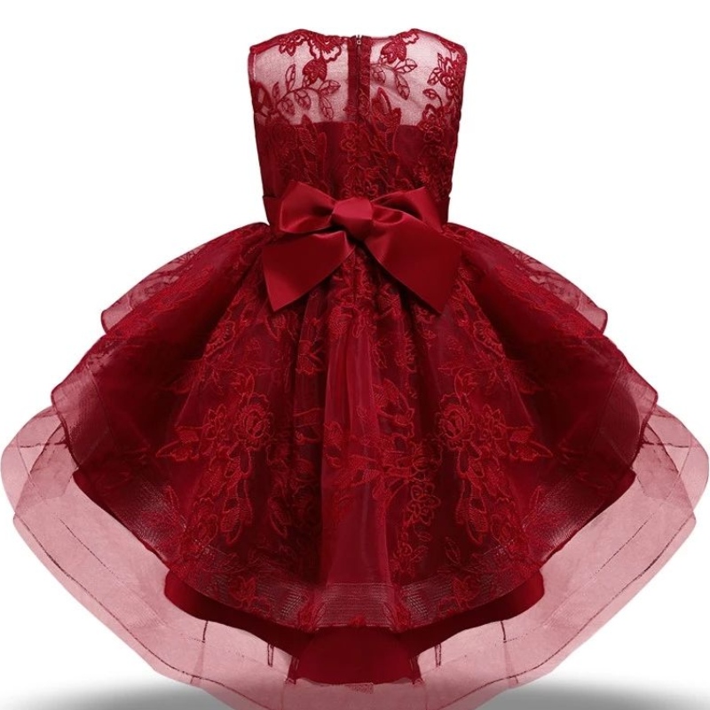 Elegantní dívky princezna Šaty Svatba anarozeninová párty Družička Tulle Lace Embuidery Formální šaty děti děti míč gow