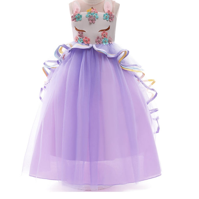 ANSOO GIRLS SKUTEČNÉ DRABY APLIKA PRAVA Cosplay Summer Halloween Fancy Weeding Pink Unicorn šaty pro 2-13y dívky