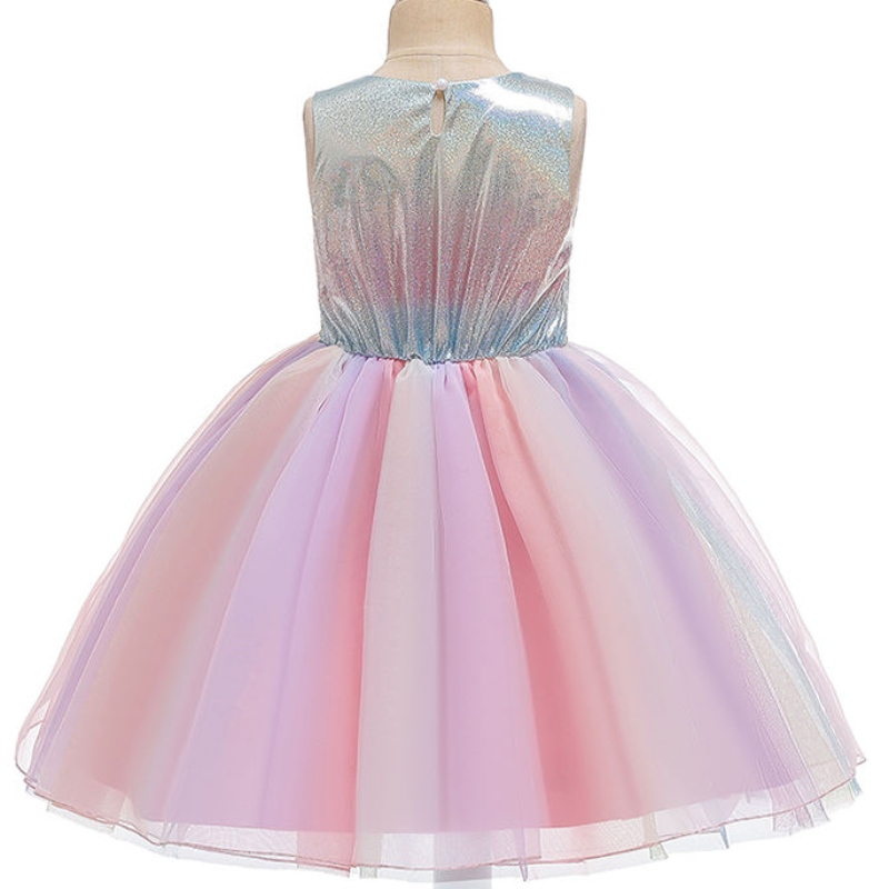 Ansoo Summer Flower Kids Fluffy šaty pro dívky 2 barvy holčička párty tutu růžové šaty svatební princezna