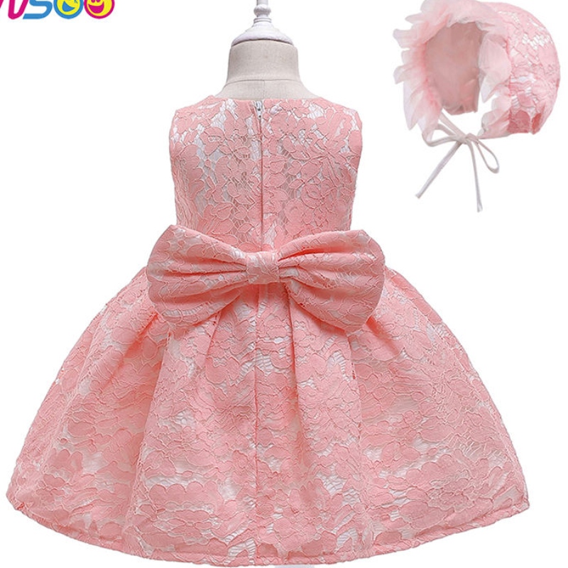 ANSOO NOVÉ GILLY \\ 'Šaty Bow Lace Dress Princess šaty s kloboukem pro 3-24 měsíců batole dítěte