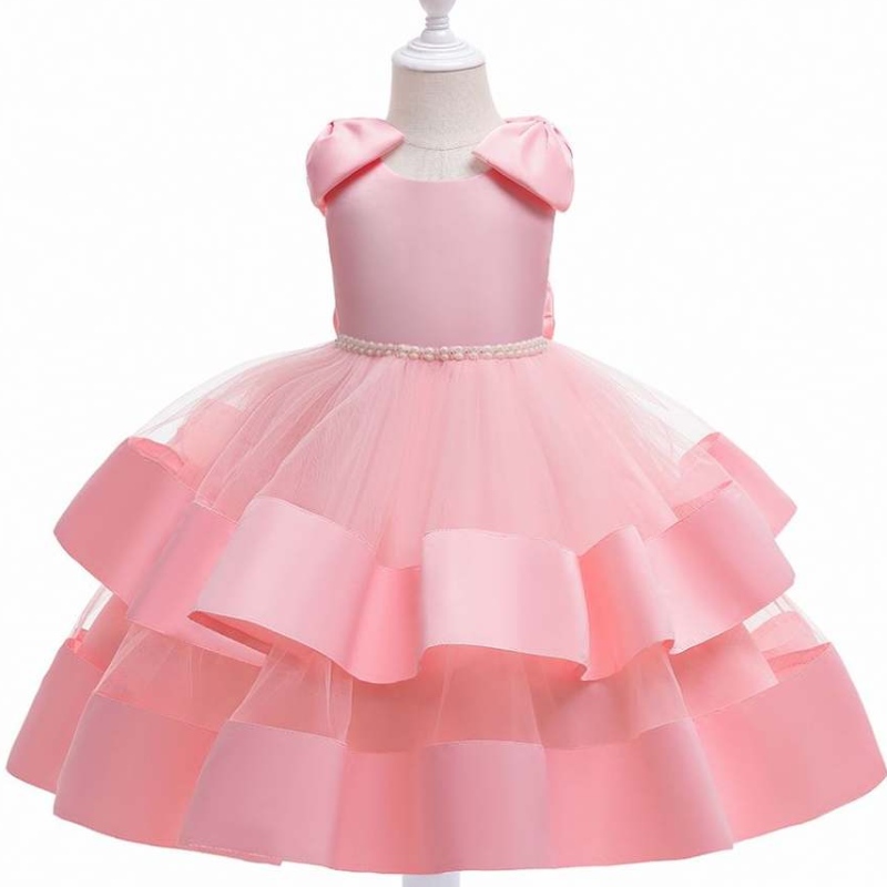 Baige High-End Flower Girl Svatební večírky Šaty Stain Bow Princess Kids Tutu šaty
