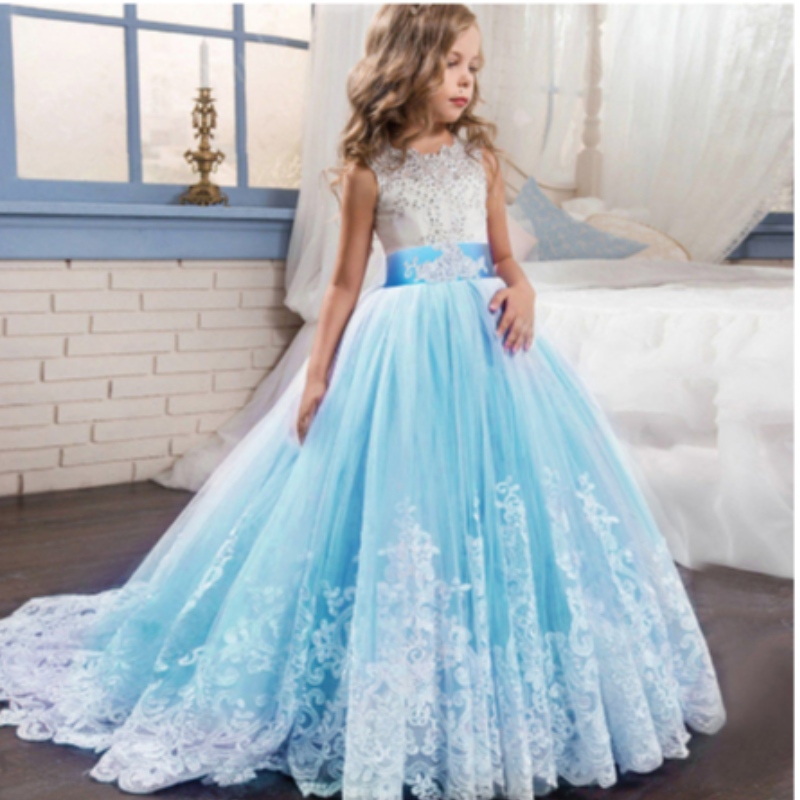 Baigeluxury Design Velkoobchodní děti svatební akce míčna plesové šaty Fancy Princess Prom Frock Girl Party Dress LP-231