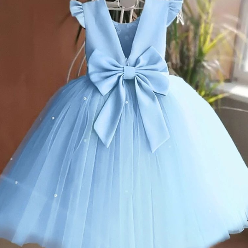 Červené vánoční šaty pro dívky Bow Bow batole děti 1.narozeninová párty Elegantní princezna Vánoce tutu holčička svatební šaty
