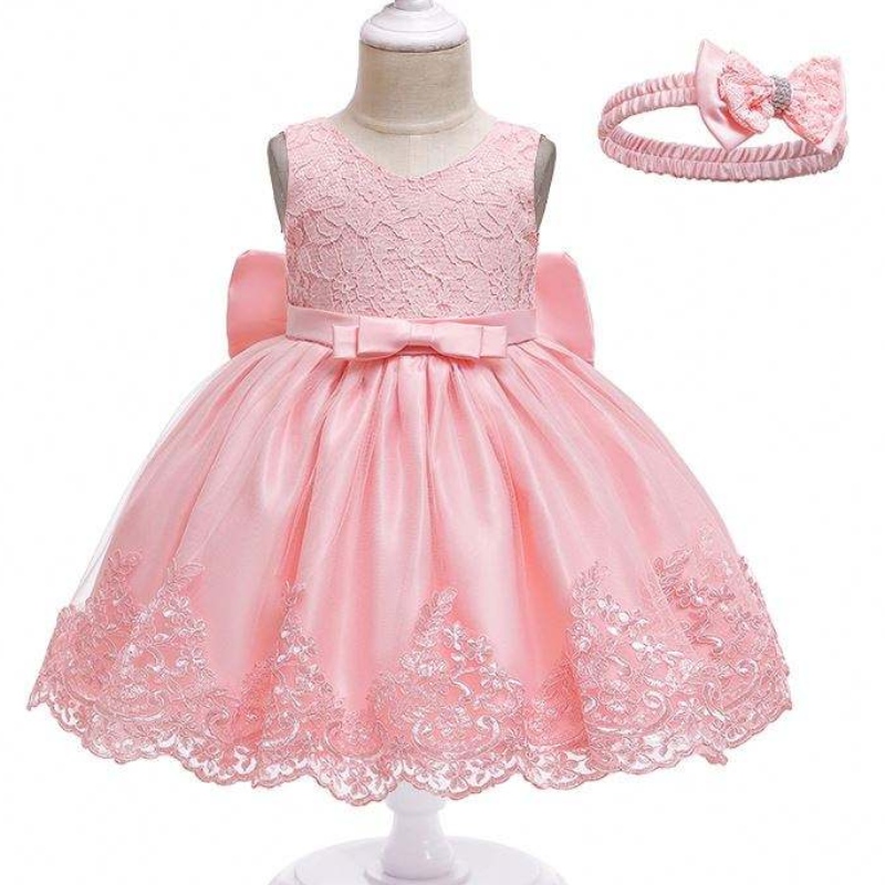 Flower Girl Party Šaty Nigérie Populárnínovorozené holčičkynarozeninové oslavy s čelenkou