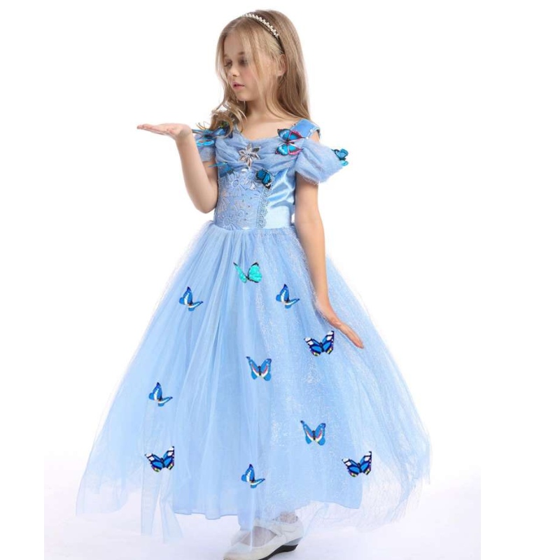 Baige Best Seller Baby Girl Apparel Kids Cosplay Princess Elsa Anna Fashion Girl Girl Containt Garments Dlouhé šaty