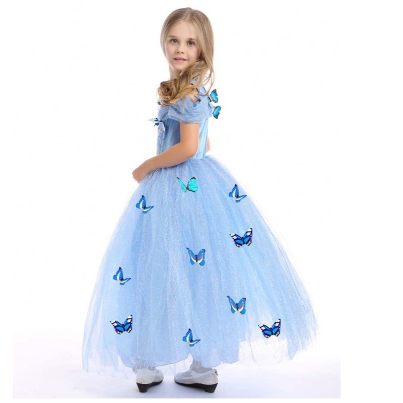 Baige Best Seller Baby Girl Apparel Kids Cosplay Princess Elsa Anna Fashion Girl Girl Containt Garments Dlouhé šaty