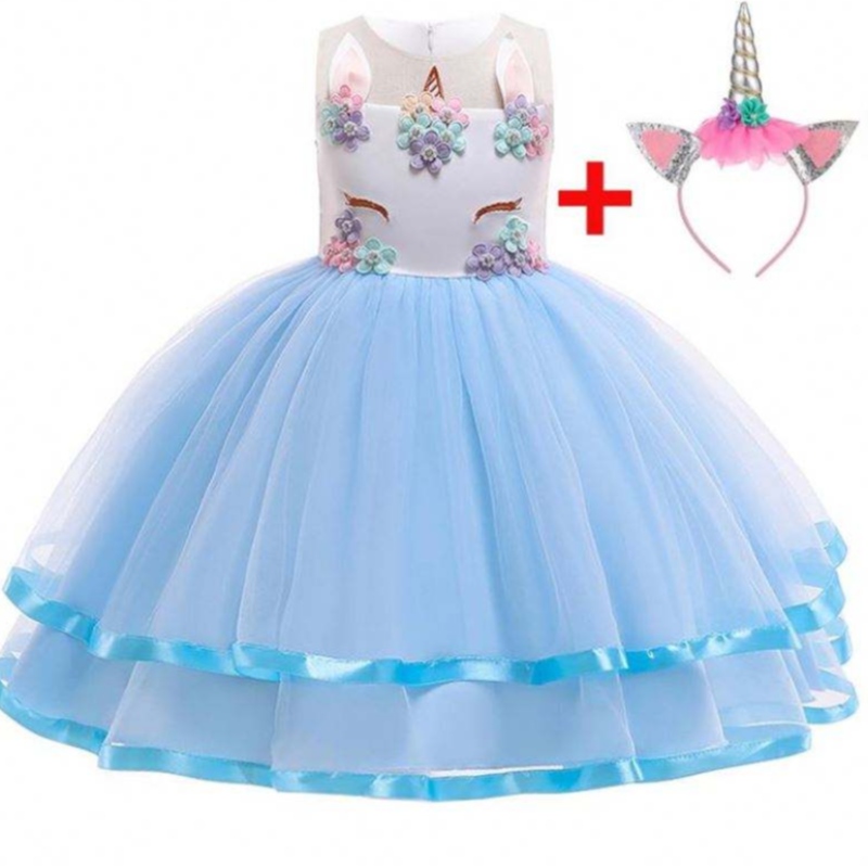 2021 Nové květů Unicorn Party Dress 5 Color K dispozici Kids Girls Party Dress djs002