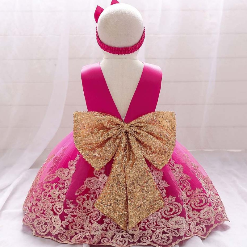 Baige New Fashion Toddler Baby Party Sukně Šaty Freatin Flower Girls Dresses Kids Wedding Princess Clothes l2023xz