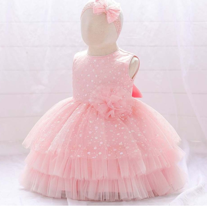 Baige New Born Baby Pretty Flower Girl Prvnínarozeninové párty šaty Kids Princess tutu šaty s volným vlasovým pásem