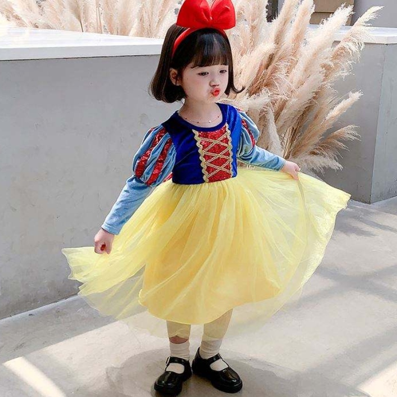Baige 2021 Nový styl dívek cosplay kostýmní šaty elsa anna princezna fantastická sněhová královna šaty