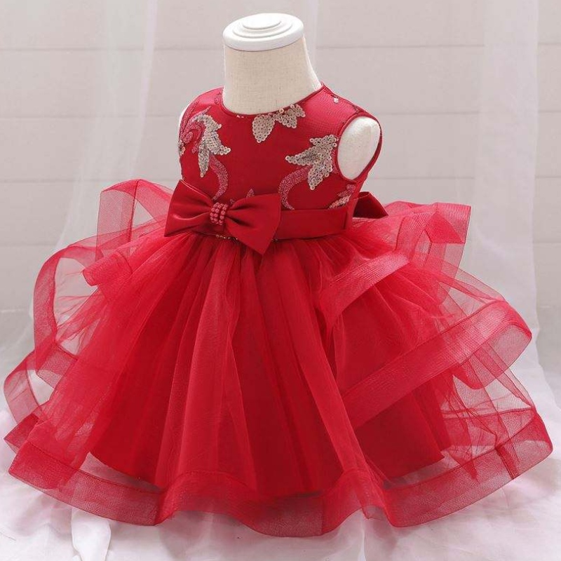 Baige Emboidery Baby Girl Party Dress Children Frocks Designs Baby Girlsnarozeninové párty šaty l1929xz