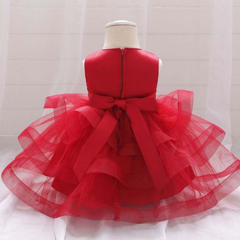 Baige Emboidery Baby Girl Party Dress Children Frocks Designs Baby Girlsnarozeninové párty šaty l1929xz