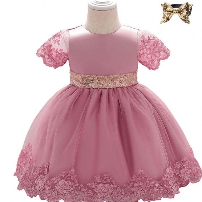 Baige Summer Frock Designs Obrázky party šaty l1926xz krátké rukávynarozeniny 0-2y staré dívky krajky děti pro děti bez rukávů