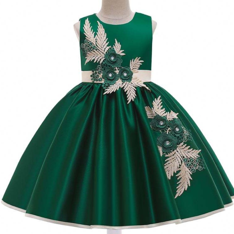 Baige Kids Boutique Clothes Girls Dress Nový design jarní šaty obleky dětské dívkynarozeninové oslavy svatební šaty