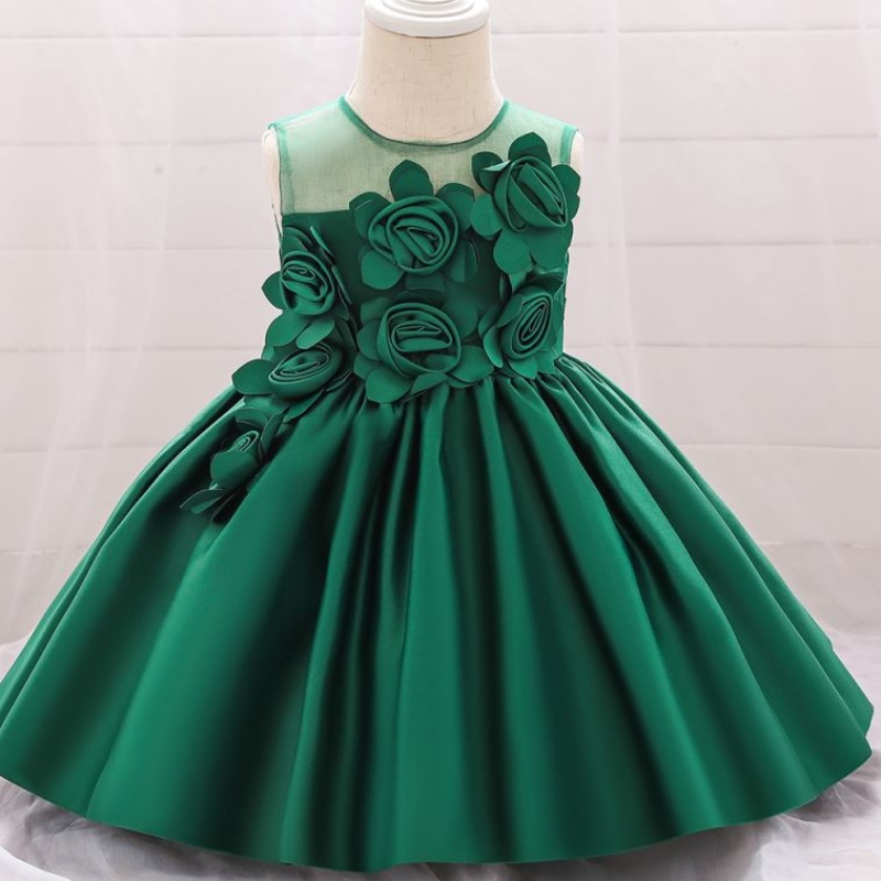 Baige Hot Sale Sleeveless O-Neck 0-12Y Dětce oblečení Flower Girl Party šaty l5068xz
