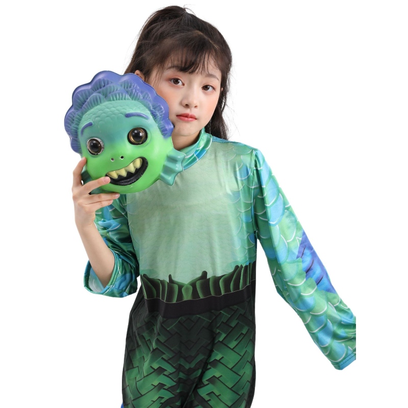Halloween Sea Monster Cosplay Luca filmové kostýmy párty Masky kombinézy Děti