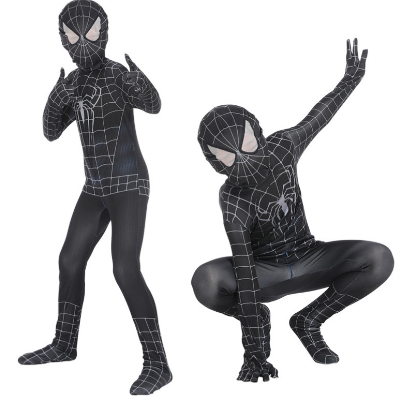 Spiderman Cosplay Black Bodysuit Hero Role hrajte těsný anime kombinér Halloween kostým