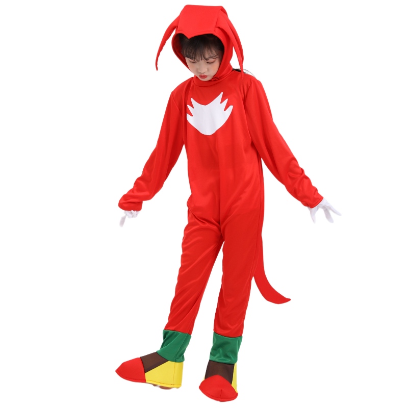 Kostým Red Sonic Cosplay pro děti Halloween Party Sonic Rat Jumpsuit