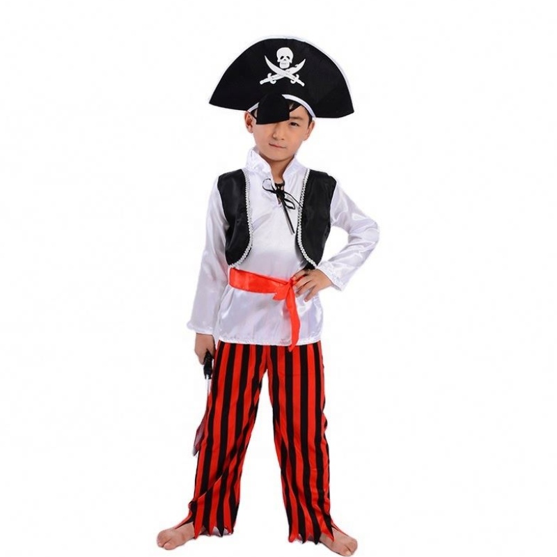 Velkoobchod cool pruhované pirátské sady Stage Performance obleky Halloween cosplay Caribbean Pirate Captain Kosty