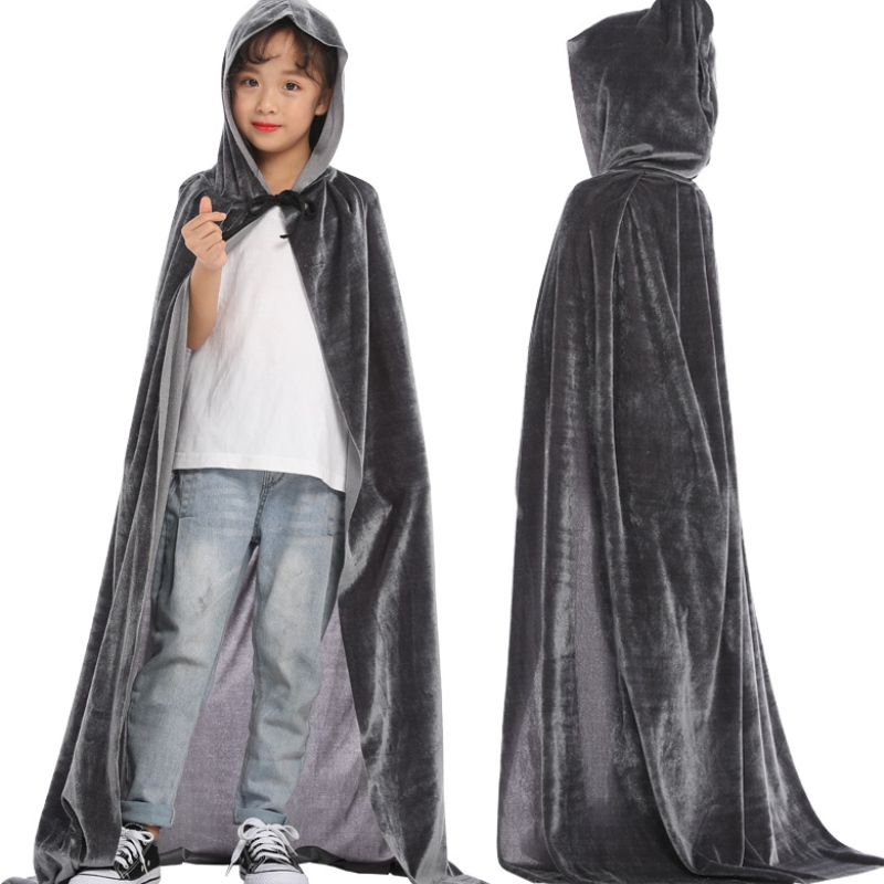Velkoobchod s horkým prodejem kapucí s kapucí dlouhý sametový upír Halloween kostým pro muže a ženy