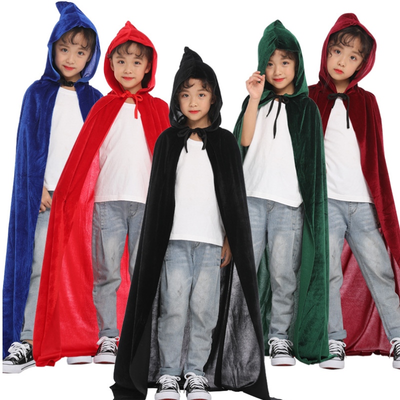 Velkoobchod s horkým prodejem kapucí s kapucí dlouhý sametový upír Halloween kostým pro muže a ženy