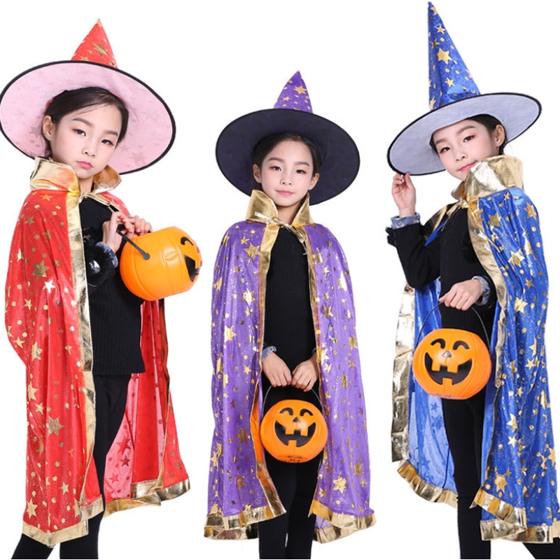 Halloween Cloak Children Cosplay Witch Cloak kouzelník kouzelník Průvodce představením kostýmu