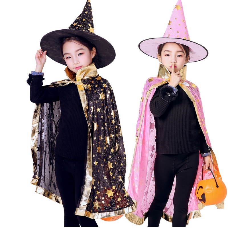 Halloween Cloak Children Cosplay Witch Cloak kouzelník kouzelník Průvodce představením kostýmu