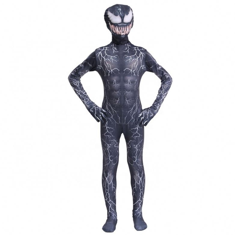 Černý sval zentai kombinéza Dospělé superhrdiny děsivé horor kombinéza Spiderman Halloween cosplay symbiote jed pro chlapce