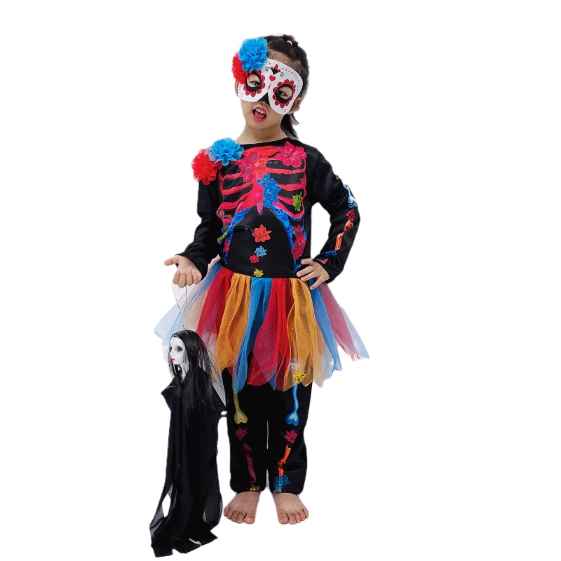 Nový styl Halloween kostým módní kostra děti děsivé kostýmy horor lebka kombinéza karneval party kostým