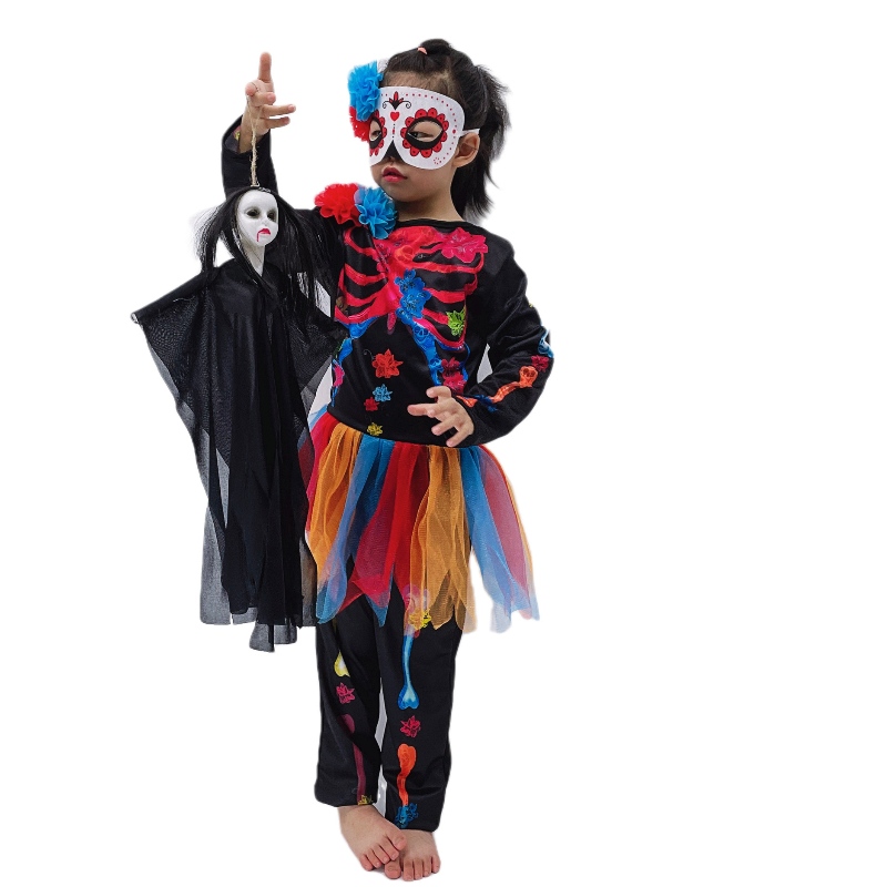 Nový styl Halloween kostým módní kostra děti děsivé kostýmy horor lebka kombinéza karneval party kostým