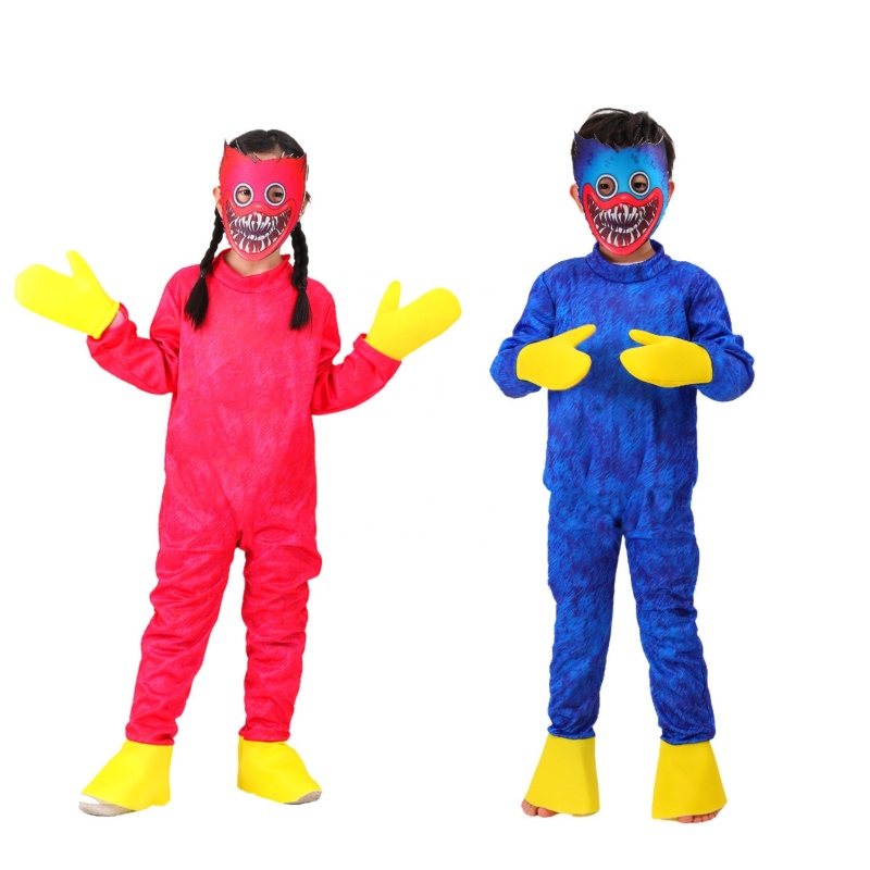 Dívky děti cosplay oblek modrá mák hřiště huggys wuggys kostým pro chlapce