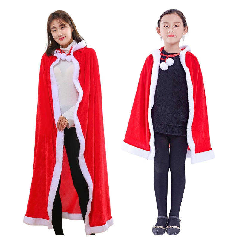 Vánoční děti čepice dospělý sametový plášť Santa cosplay párty kostýmy