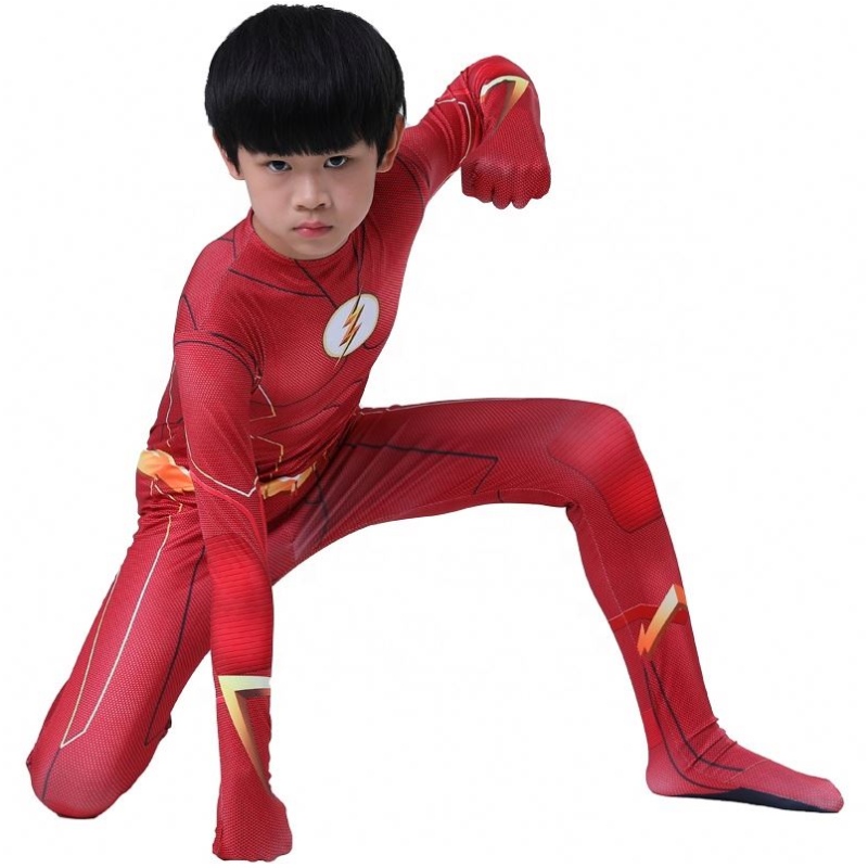 Factory Direct Superhero Outfit Halloween Party Cosplay TV&movie costume Reps The Flash Man Suits for Boys