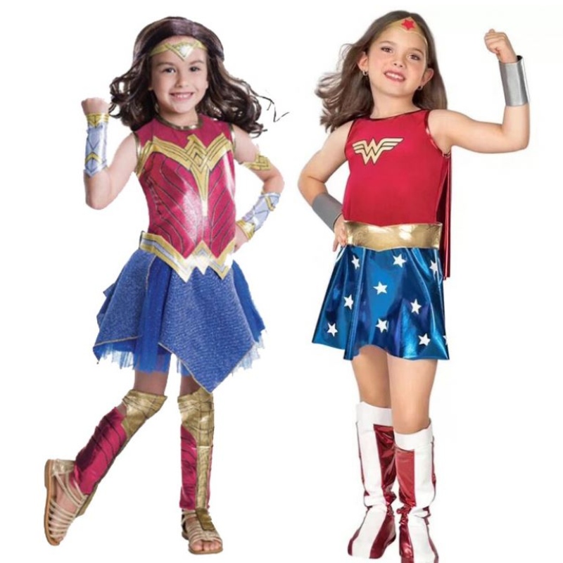 Baige Girls Wonder Woman Costume Halloween Set Princess Party Šaty pro děti kostým