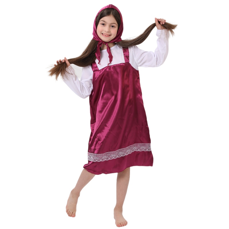 Kreslený charakter kostým Masha Halloween Little Red Riding Hoodie Party Carnival Costume