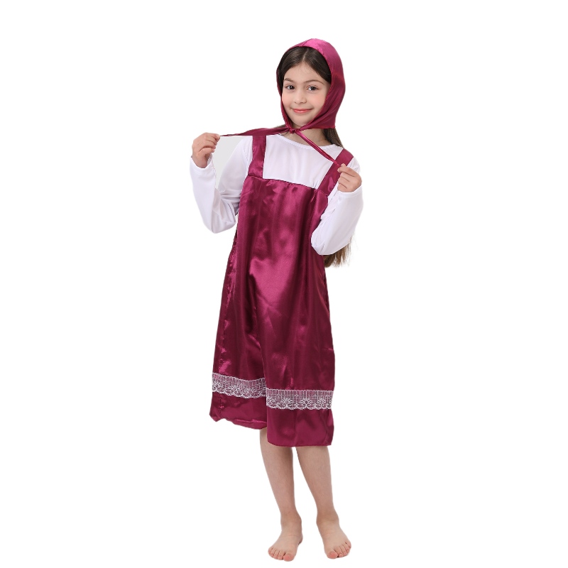 Kreslený charakter kostým Masha Halloween Little Red Riding Hoodie Party Carnival Costume