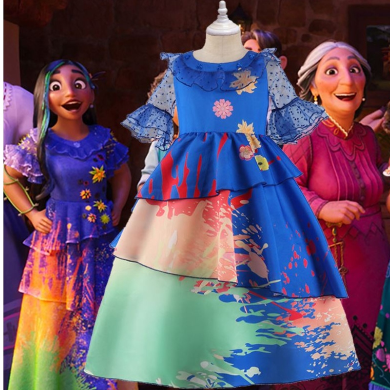 Baige Dívčí Oblečení Encanto Mirabel Cosplay Kostýmy Fancy Princezna Šaty Děti Narozeniny Karneval Party Oblečení+Taška