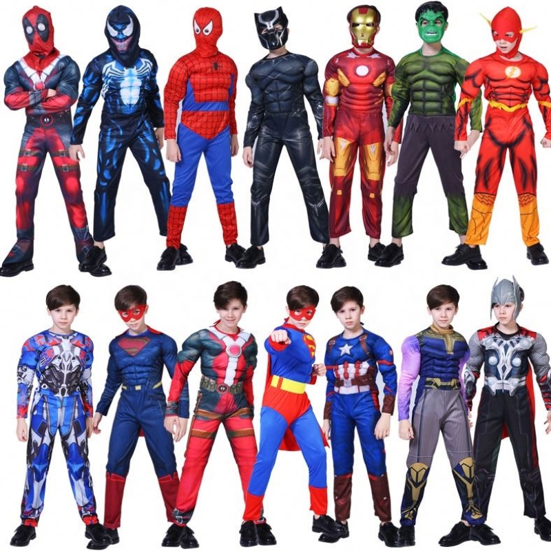 Tovární přímé děti kostýmy cosplay kostýmy dětské superhrdiny kostýmy svalové oblek