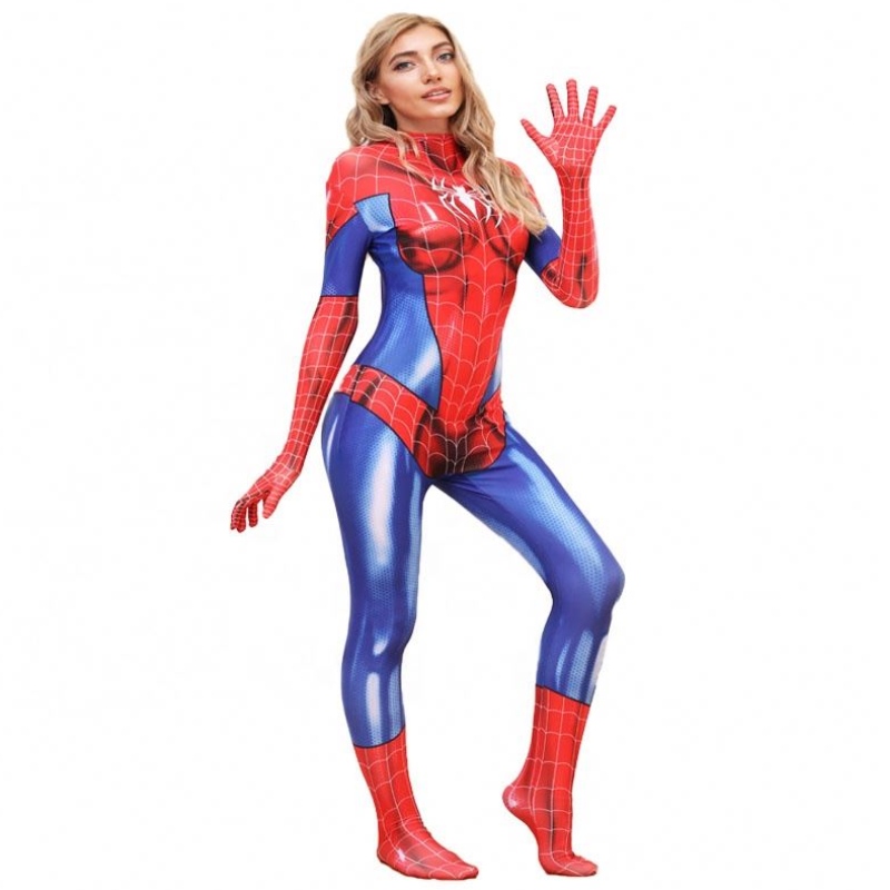 Velkoobchodní plus velikost Halloween prop filmový výkon Oděje pro ženy Spiderman Spiderwoman Kostýmy