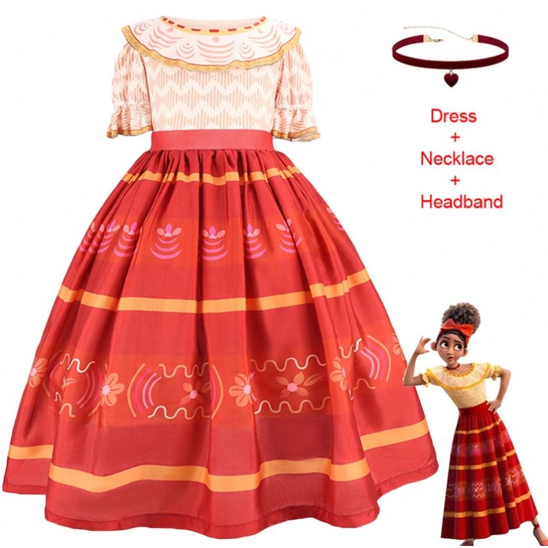 Baige Children Princess Dress Kids Birthday Party Girl Encanto Mirabel Cosplay TV&Movie Costýmy Dolors šaty