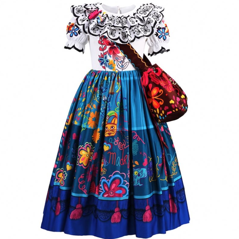Baige Kids Mirabel Madrigal Movie Costume Halloween Carnival Cosplay Girls Girls Party Princess Encanto šaty
