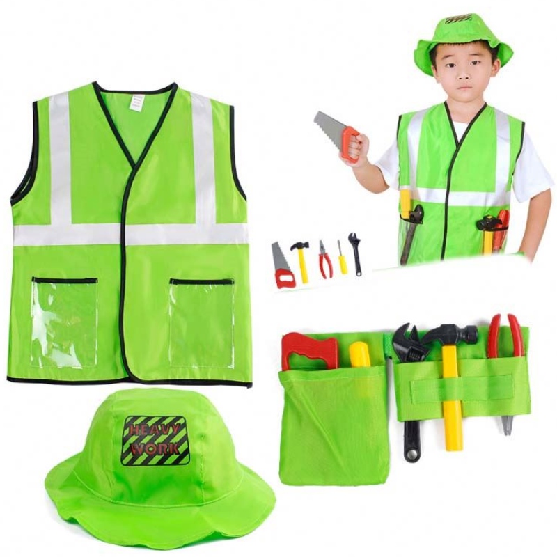 Kid Builder kariéra oblékat oblečení Boys Construction Worker Costume snářadí pás vesty HCBC-002