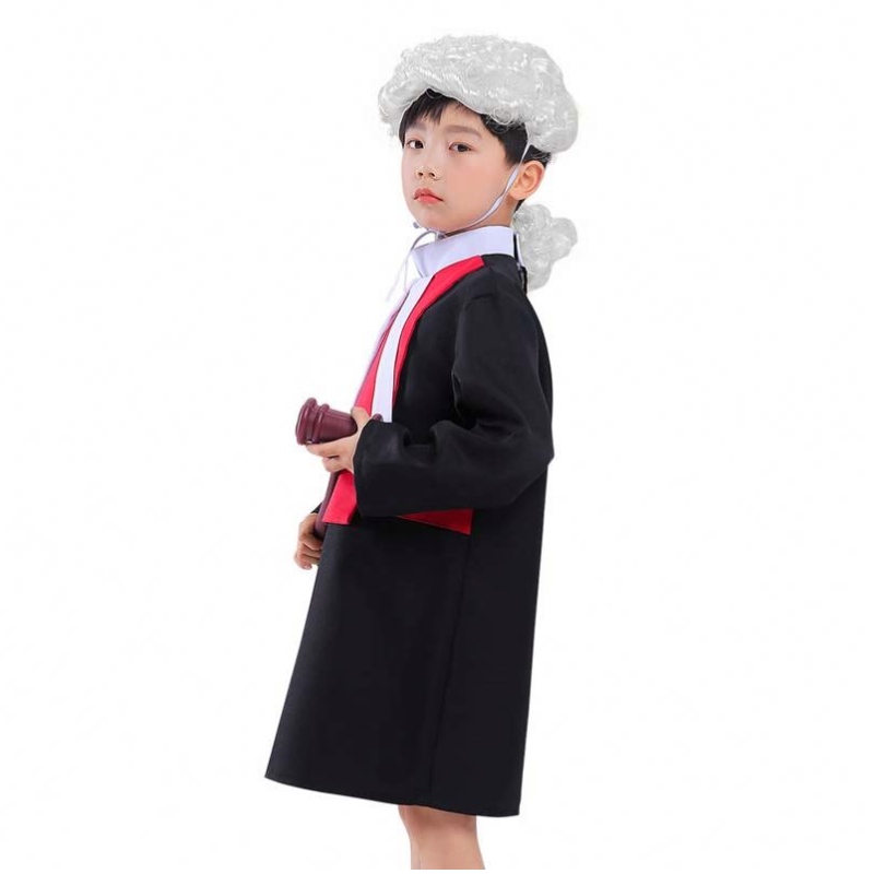 Halloweenský výkon výkonný cosplay coats mateřské školy okupace soudce Robes Stage Party Dress Children Costume HCBC-007